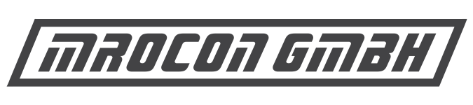 MROCON_FINAL_600dpi Logo Stempel Parallelogramm-Rand - Single Layer - White
